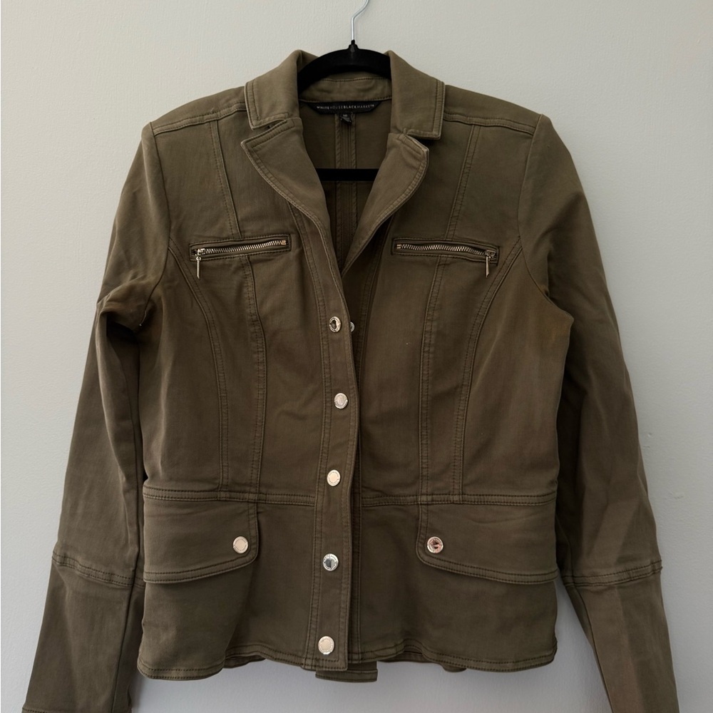 Olive Utility Jacket With Zip Pockets - image 1